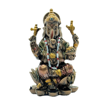 Resin Ganesha Statue for Home and Decor And Gift Show Piece for Living Room Weight 60 Gram Height 8 cm