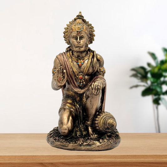 Resin Hanuman Statue for Home and Decor And Gift Show Piece for Living Room Weight .655 Kg Height 18 cm