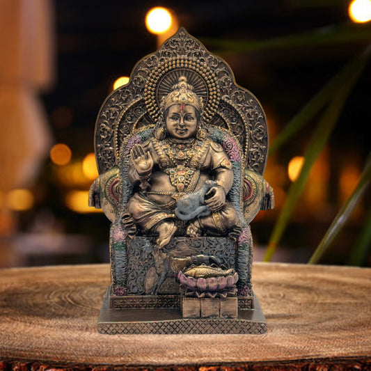 Resin Kuber Statue for Home and Decor And Gift Show Piece for Living Room Weight .930 Kg Height 18 cm