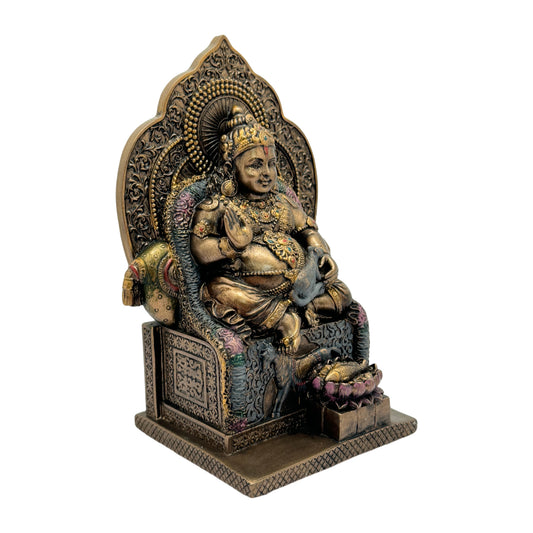 Brassaura™ Resin Kuber Idol – Height 7.2 Inches & Weight 0.930 Kgs | Religious & Cultural Décor