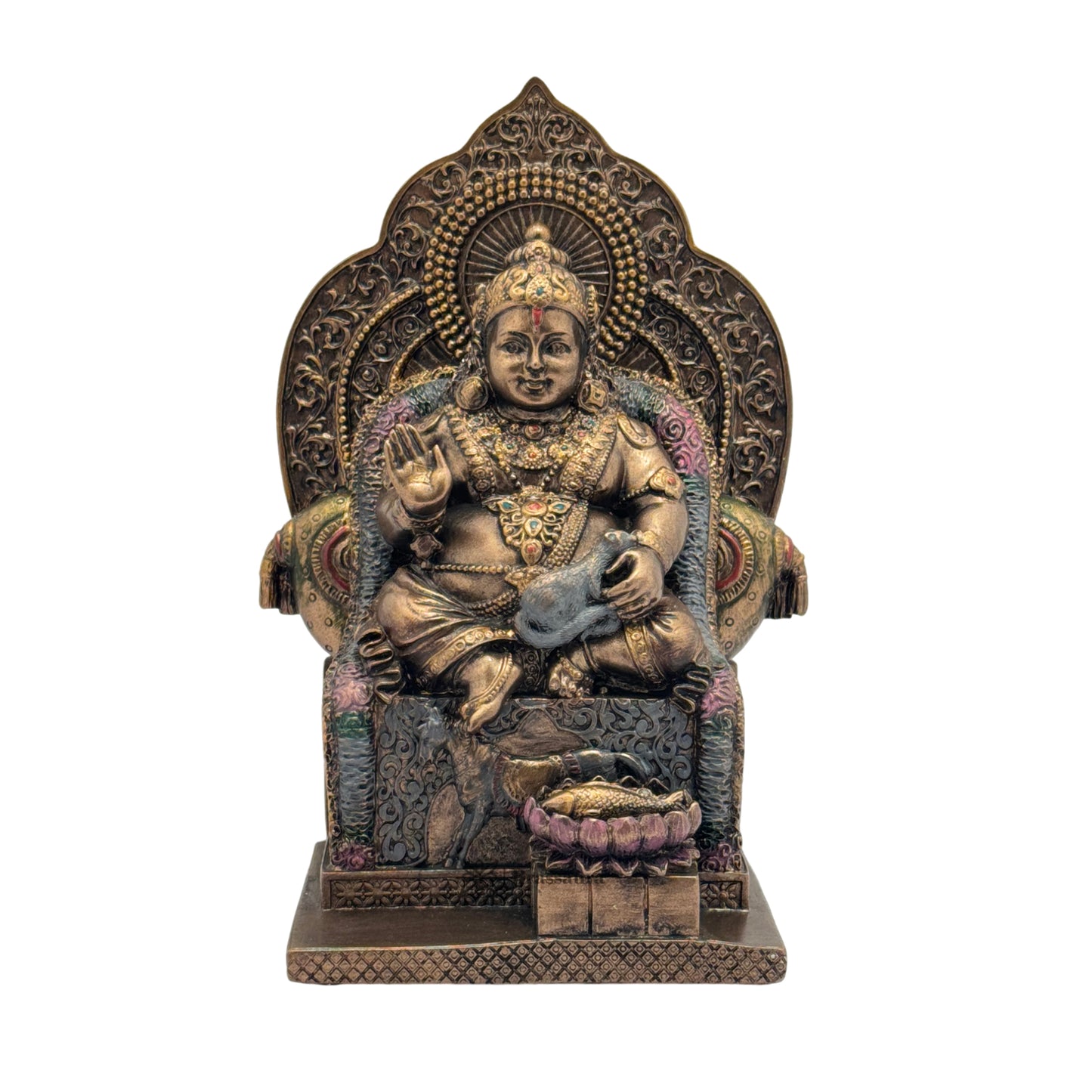 Resin Kuber Statue for Home and Decor And Gift Show Piece for Living Room Weight .930 Kg Height 18 cm