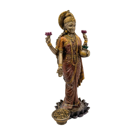 Brassaura™ Artistic Resin Laxmi Idol – Height 9.8 Inches & Weight 0.675 Kgs | Home & Puja Décor