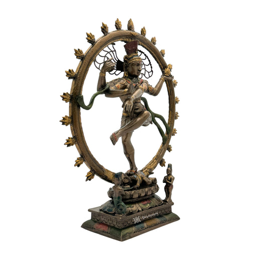 Brassaura™ Resin Natraj Statue – Height 10 Inches & Weight 0.610 Kgs | Artistic Dance Form of Lord Shiva for Temple Décor