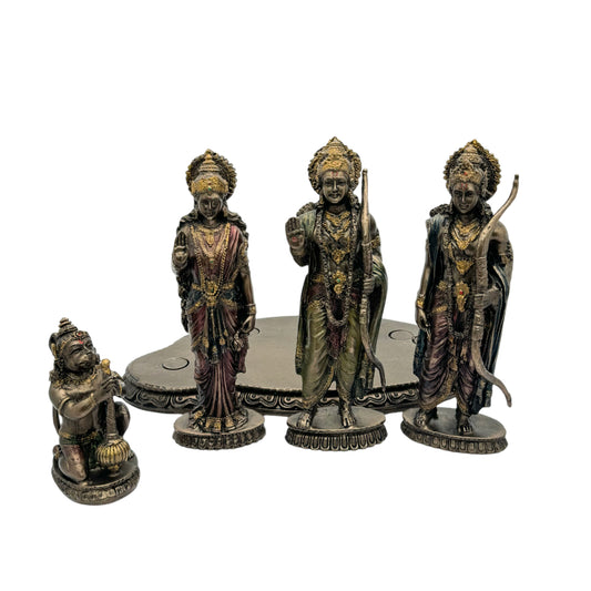 Brassaura™ Resin Ram Darbar Idol – Height 8 Inches & Weight 1.17 Kgs | Devotional Sculpture for Sacred Corners
