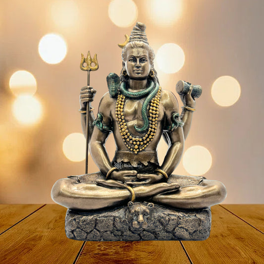 Resin Mahadev Statue for Home and Decor And Gift Show Piece for Living Room Weight 1.136 Kg Height 20 cm