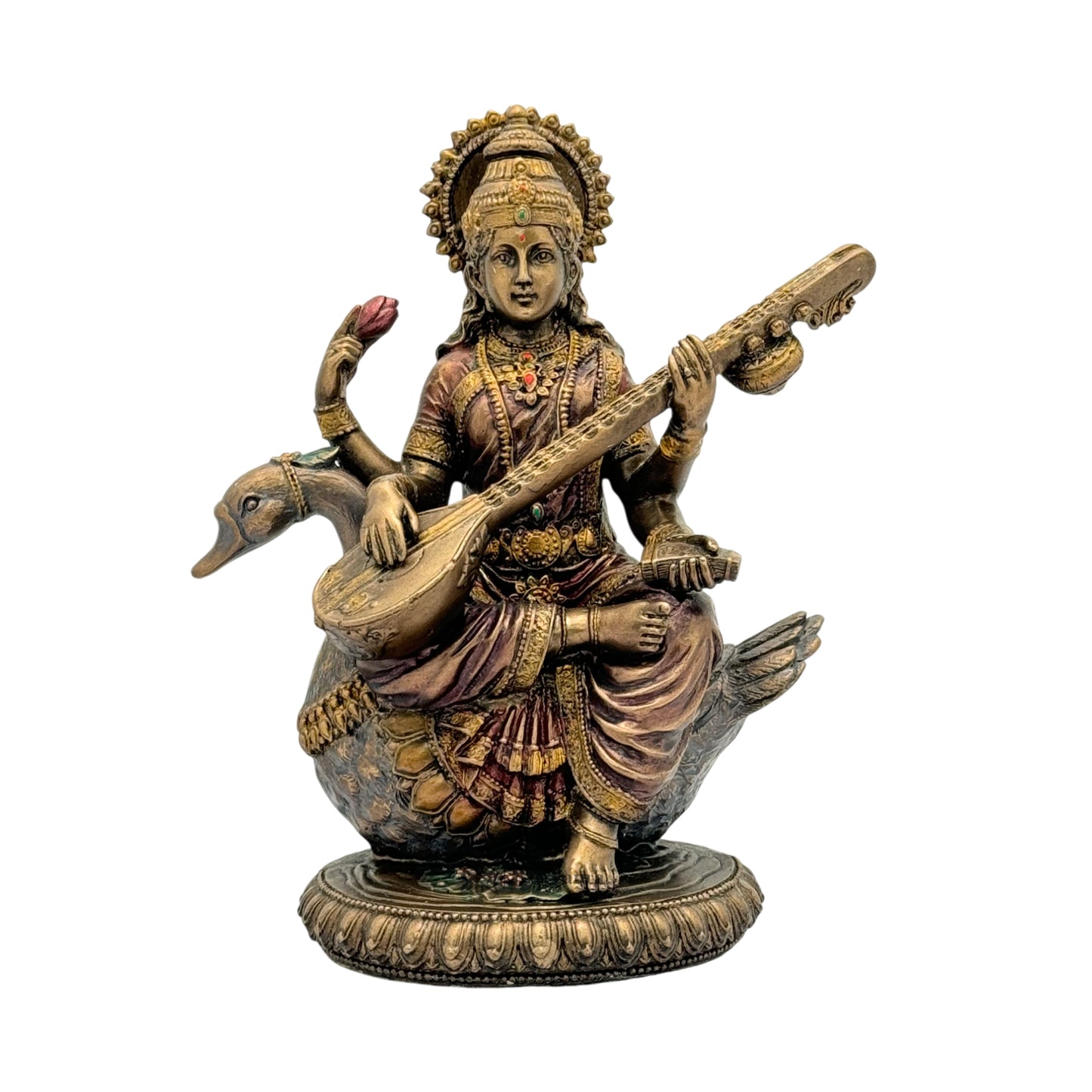 Resin Saraswati Devi Statue for Home and Decor And Gift Show Piece for Living Room Weight .97 Kg Height 20 cm