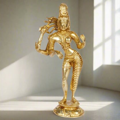 Brassaura™ Brass Ardhanarishvara Ardhnarishwar Statue (Half Shiva & Parvati)