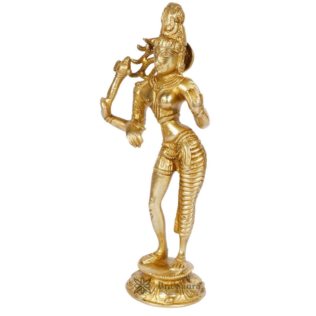 Brassaura™ Brass Ardhanarishvara Ardhnarishwar Statue (Half Shiva & Parvati)