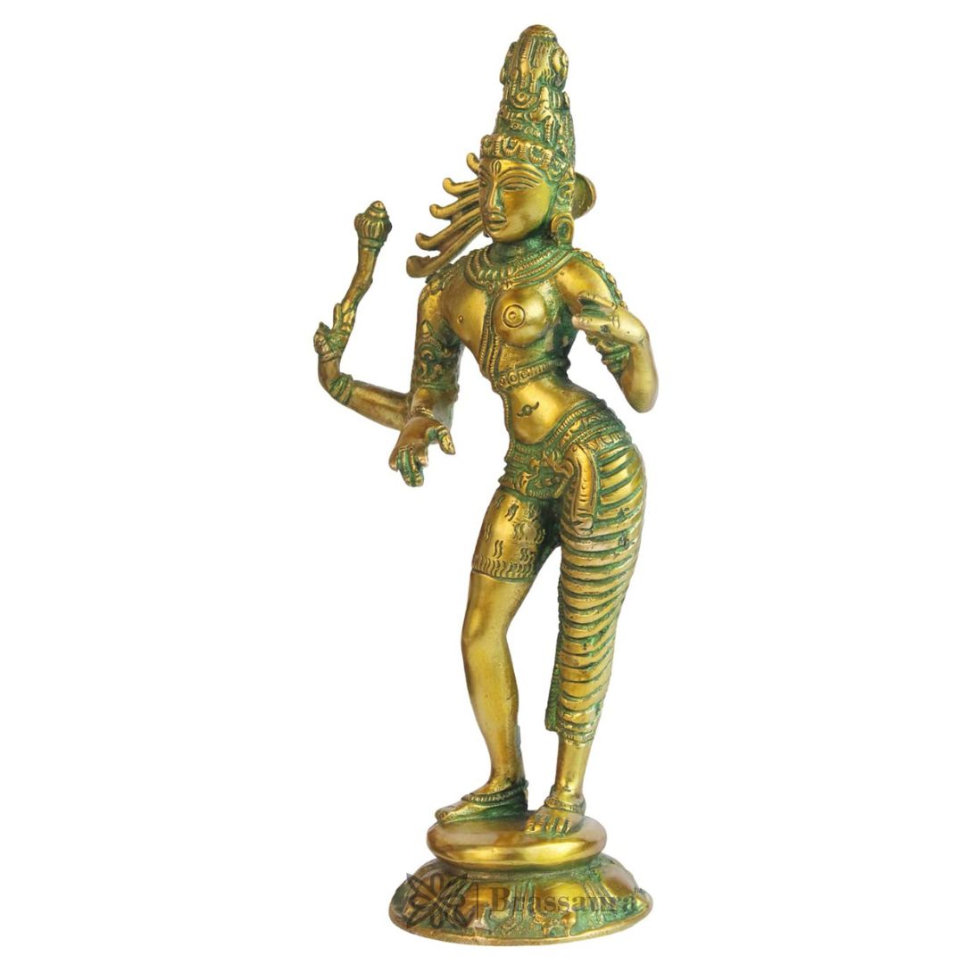 Brassaura™ Brass Ardhanarishvara Shiv Parvati Double Avatar Idols