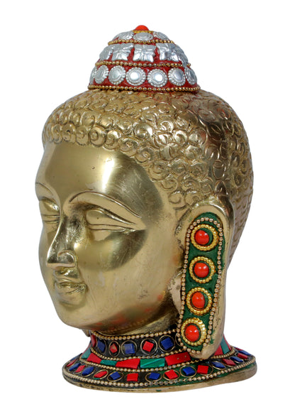 Brassaura™ Brass Buddha Vitarka Statue Multicolor Sculpture Idol