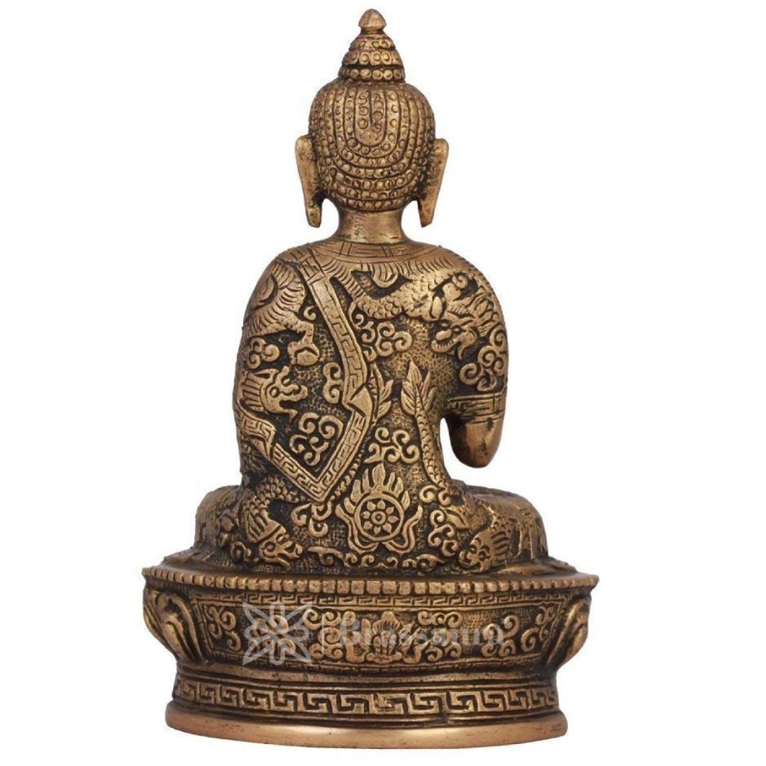 Brassaura™ Brass Buddha Idol Hand Crafted Gautam Buddha Statue