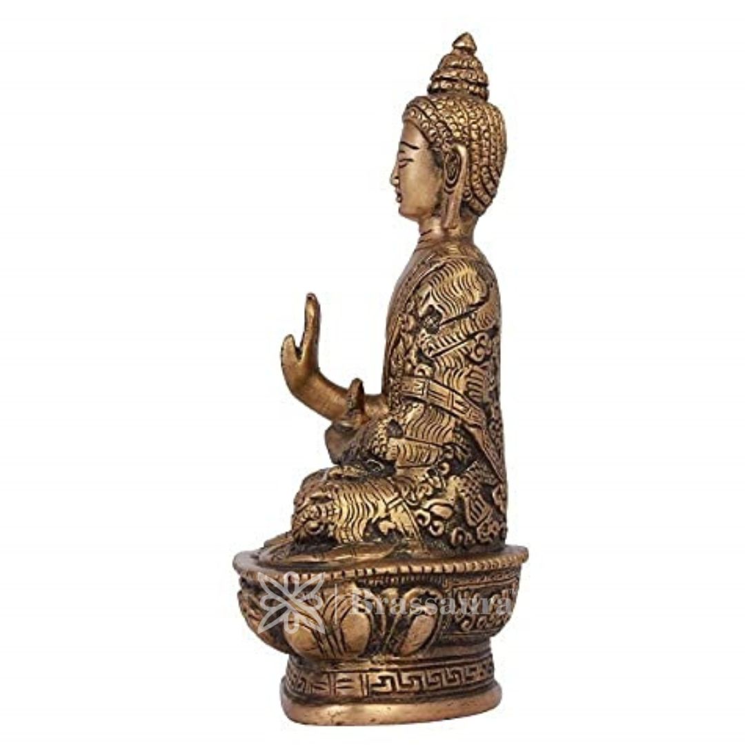 Brassaura™ Brass Buddha Idol Hand Crafted Gautam Buddha Statue