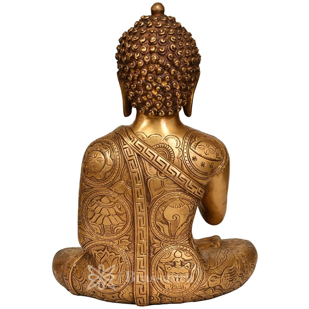 Brassaura™ Brass Bhagwan Buddha Brass Blessing Buddha Life Sign Shakyamuni Statue