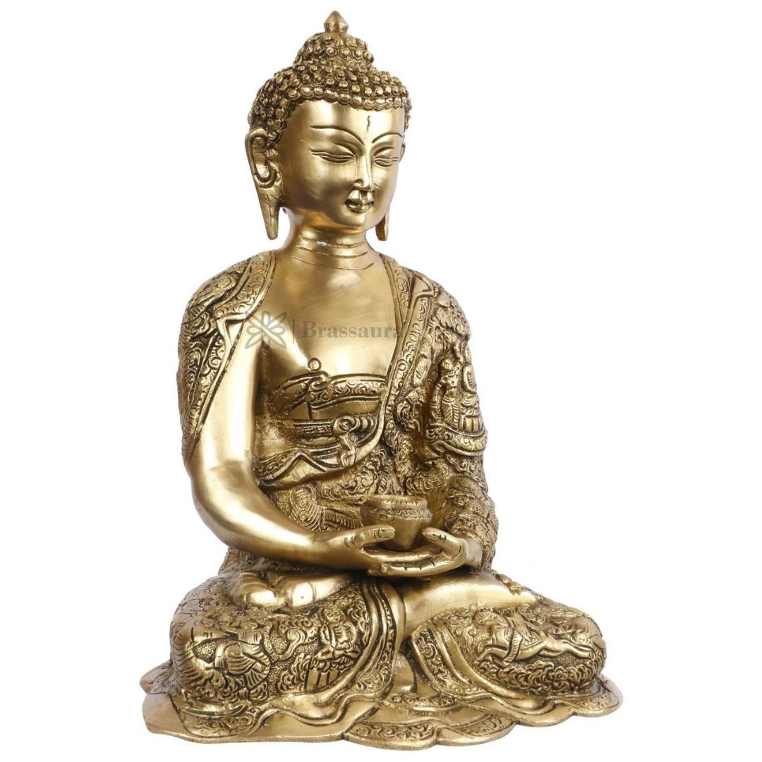 Brassaura™ Brass Idol Gautam Buddha Meditating Statue