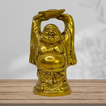 Brass Golden Standing Buddha Statue for Home Decor Weight .400 Kg Height 10 cm