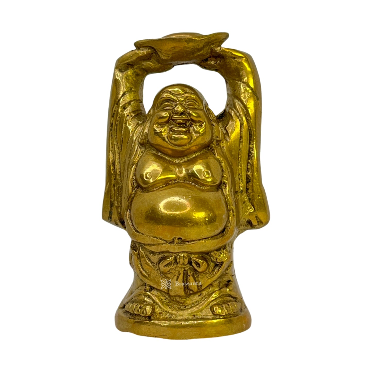 Brass Golden Standing Buddha Statue for Home Decor Weight .400 Kg Height 10 cm