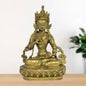 Brass Golden Dorgi Bell Buddha Sculpture Statue for Home Decor Weight 2.85 Kg Height 27 cm