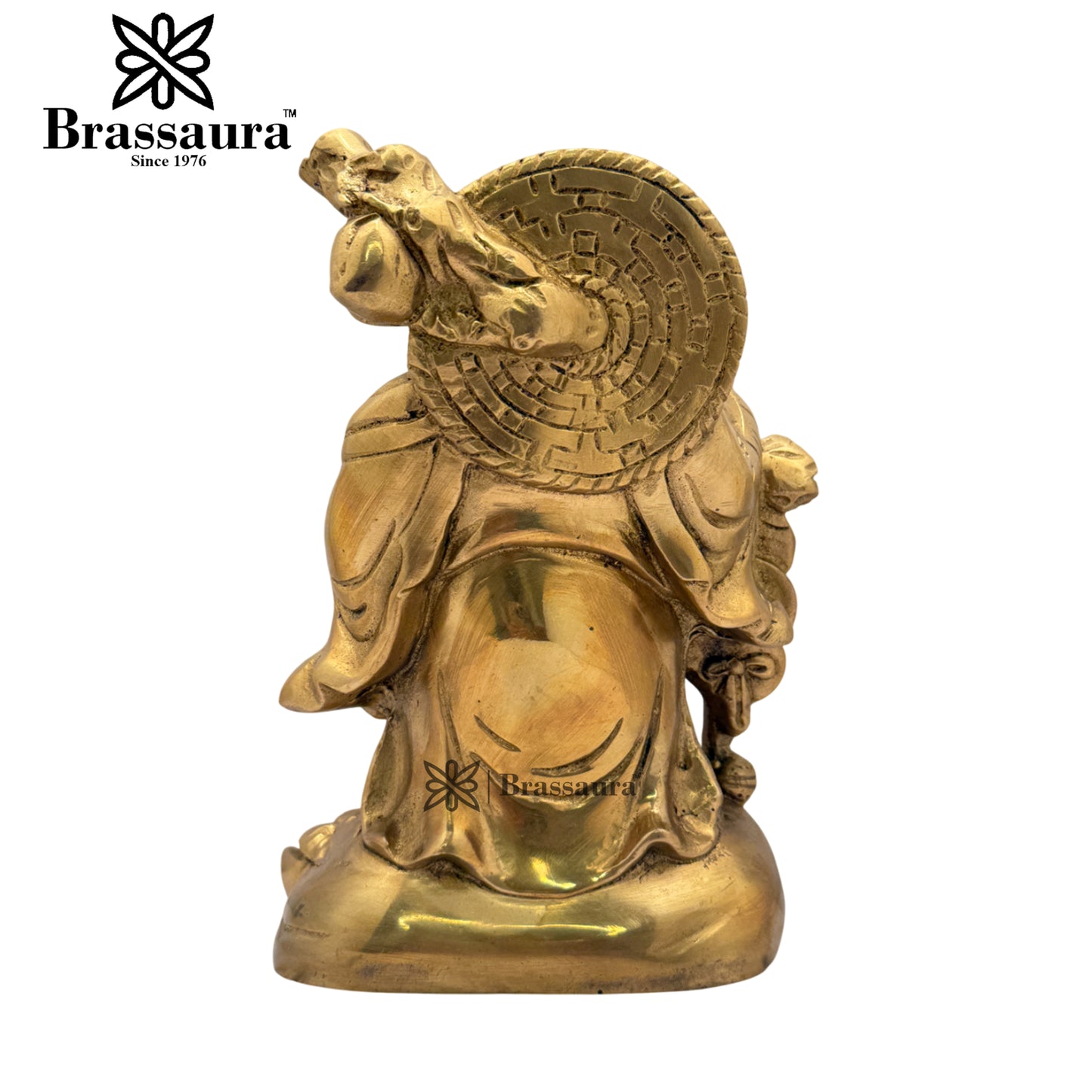 Brass Laughing Buddha Weight 3.2 Kg & Height 8.6 Inch