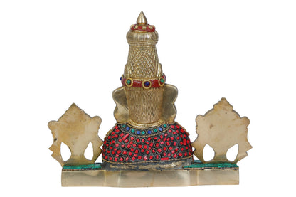 Brassaura™ Brass Gem Stone Work Venkateshwara Bala Ji Idol South Indian God Tirupati Balaji Statue