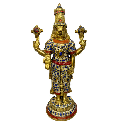 Brass Bala Ji Gem Stone Work Statue Religious and Spirituality Home Decor Weight 6.83 Kg Height 45 cm