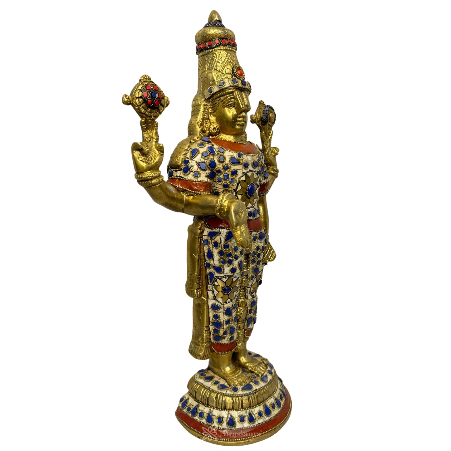 Brass Bala Ji Gem Stone Work Statue Religious and Spirituality Home Decor Weight 6.83 Kg Height 45 cm