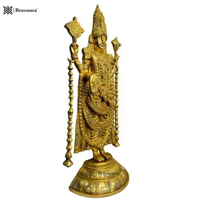 Brass Bala Ji Statue Religious and Spirituality Home Decor and Gift Items Brass Venkateshwara Bala Ji Idol South Indian God Tirupati Balaji Statue Gold