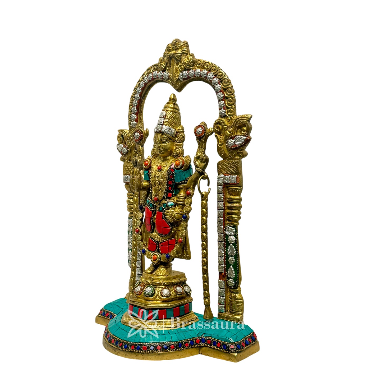 Brass Gem Stone Work Venkateshwara Bala Ji Idol for Home and Decor Height 36 cm Weight 4.8 Kg