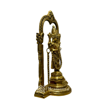 Brass Golden Venkateshwara Bala Ji Idol for Home and Decor Gem Stone Work South Indian God Tirupati Balaji for Pooja Room Home and Office Decor Diwali and Gifts Item Height 36 Weight 4.8 Kg