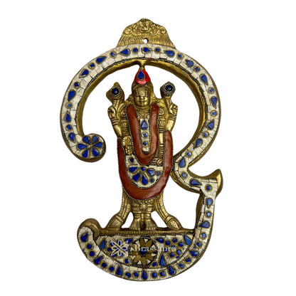 Brass Gem Stone Work Bala Ji Statue Religious and Spirituality Home Decor and Gift Item Brass Venkateshwara Bala Ji Idol South Indian God Tirupati Balaji for Pooja Height 32