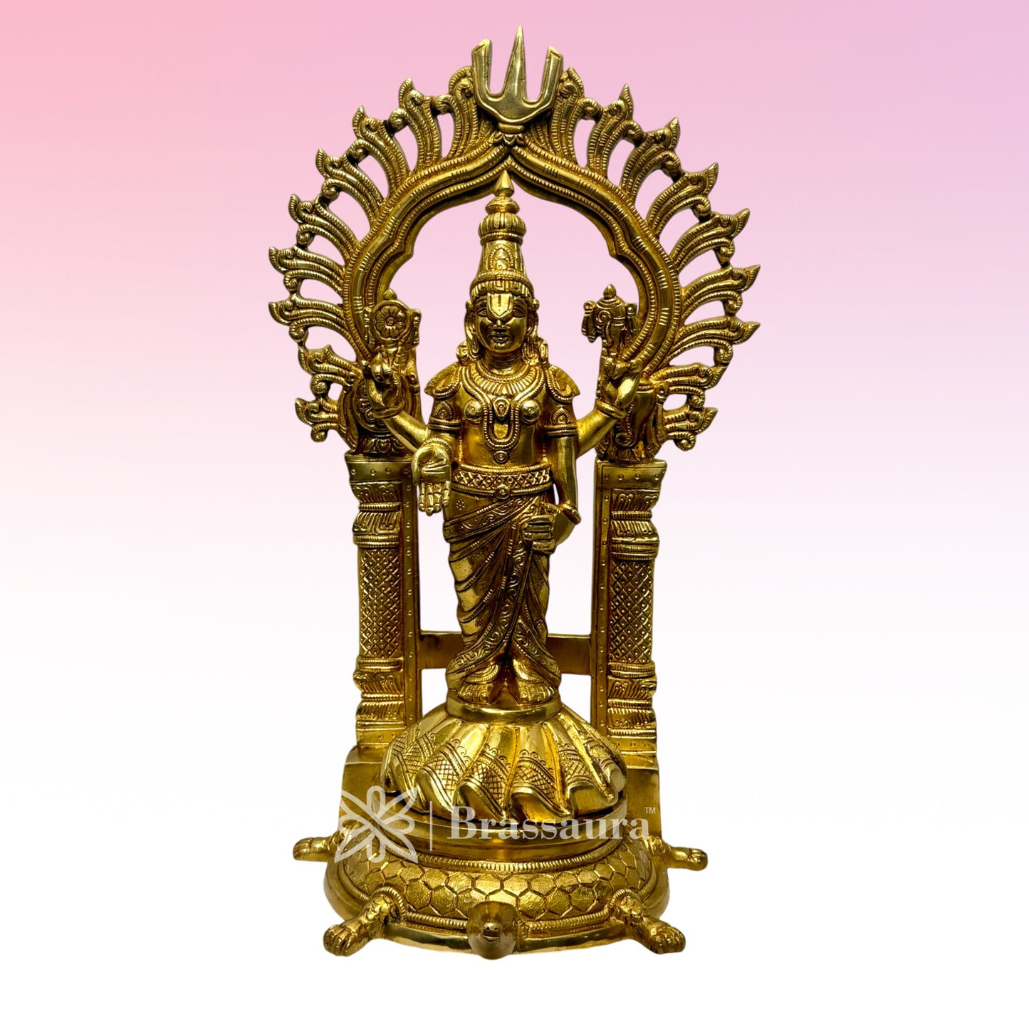 Brass Golden Bala Ji God Idols for Home and Decor and Gift Item Venkateshwara Bala Ji Murti Tirupati Balaji for Home and Decor and Gifts Pooja Items Weight 7.850 kg Height 42 cm