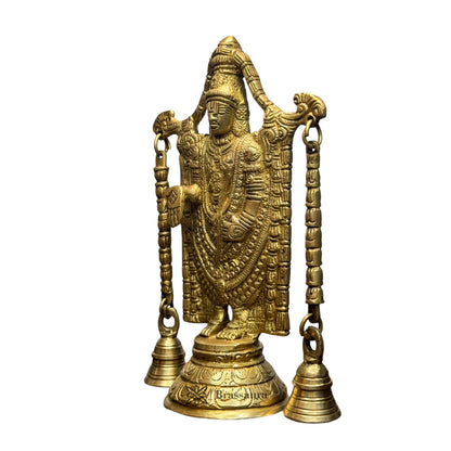 Brass Golden Venkateshwara Bala Ji Idol for Home and Decor South Indian God Tirupati Balaji Statue for Pooja Room Home and Office Decor Diwali and Gifts Item Height 21.5 Weight 1.55 Kg