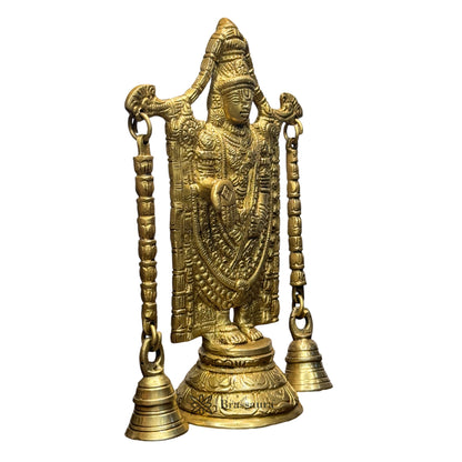 Brass Golden Venkateshwara Bala Ji Idol for Home and Decor South Indian God Tirupati Balaji Statue for Pooja Room Home and Office Decor Diwali and Gifts Item Height 21.5 Weight 1.55 Kg