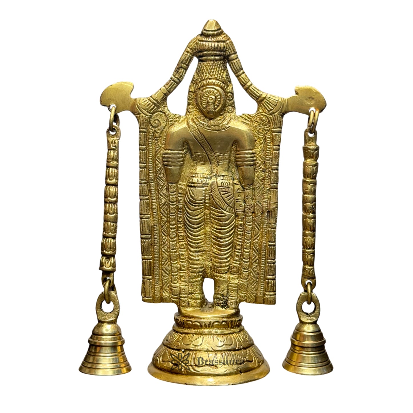 Brass Golden Venkateshwara Bala Ji Idol for Home and Decor South Indian God Tirupati Balaji Statue for Pooja Room Home and Office Decor Diwali and Gifts Item Height 21.5 Weight 1.55 Kg