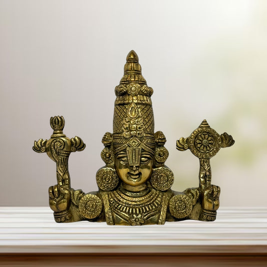 Brass Venkateshwara Bala Ji Idol for Home and Decor Brass South Indian God Tirupati Balaji for Pooja Room Home and Office Decor Diwali and Gifts Item Height 27 Weight 2 Kg