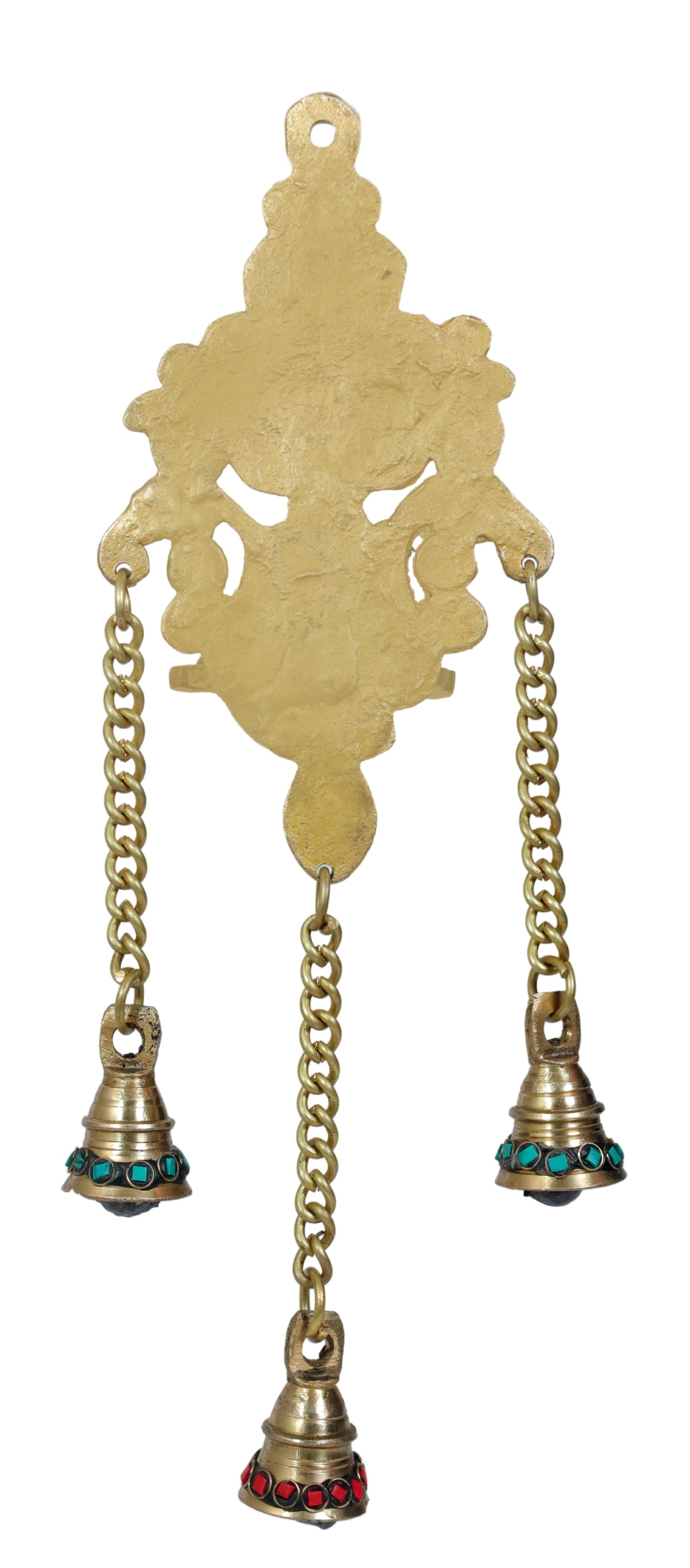 Bell Table Decor with Stand for Home Diwali Gift Temple Pooja Brass Gem Stone Work Diyas Good Luck Vastu and Fengshui Items for Living Room Table Decoration Weight 0.85 Kg Height 40 cm