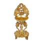 BrassAura Brass Long Oil Lamp Diya Deepam for Home Temple Deepak Pooja Camphor Decorative Showpiece - 22.9 cm  (Brass, Gold)