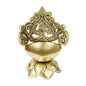 BrassAura brass Ethnic Carved Floral Design 5 Inches Brass Diya for Home Temple Decorative Showpiece - 12.7 cm  (Brass, Gold)