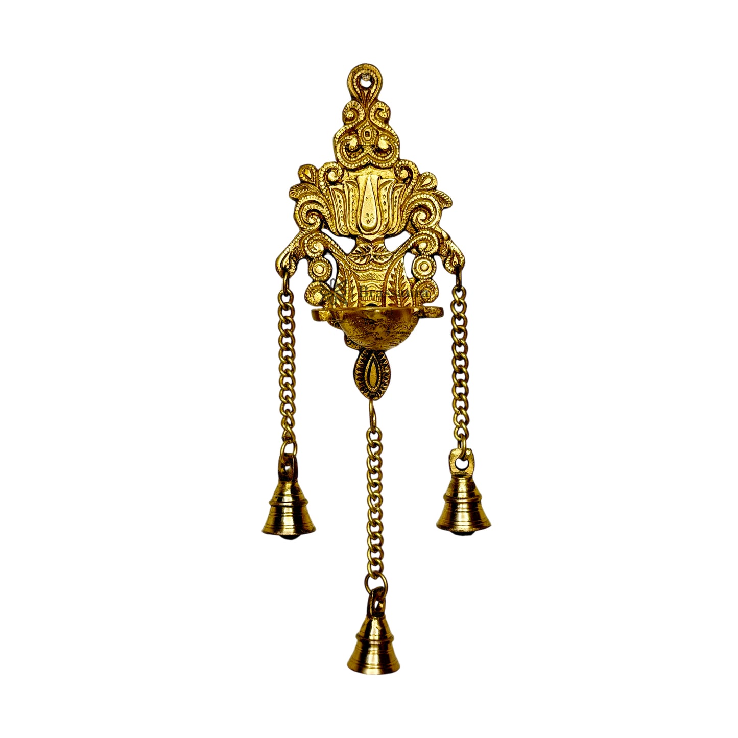 Brassaura™ Brass Diya Wall Hanging for Home Diwali Gift Temple Pooja Brass Diyas Good Luck Vastu and Fengshui Items for Living Room Table Decoration Weight 0.81 Kg Height 40 cm