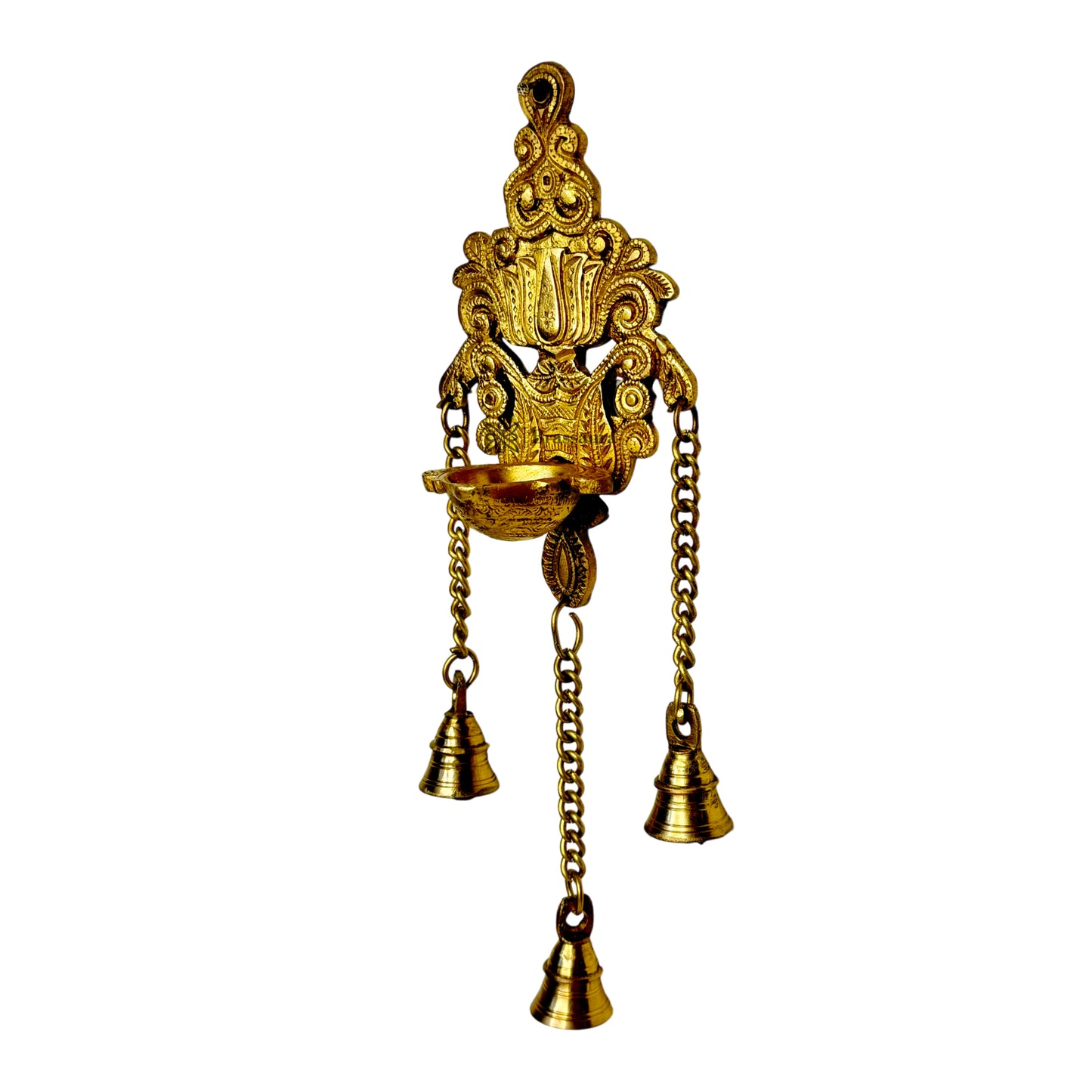 Brassaura™ Brass Diya Wall Hanging for Home Diwali Gift Temple Pooja Brass Diyas Good Luck Vastu and Fengshui Items for Living Room Table Decoration Weight 0.81 Kg Height 40 cm