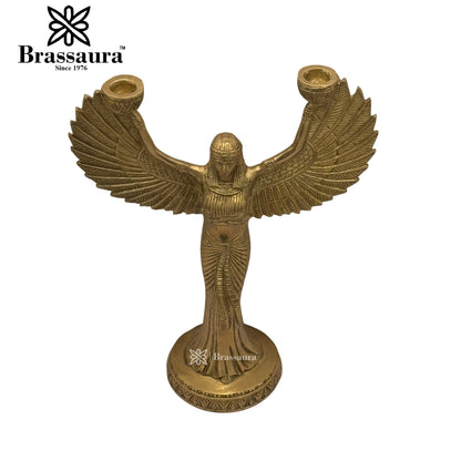 Brass Candle Holder Lady Diya Weight 1.9 Kg & Height 11.5 Inch