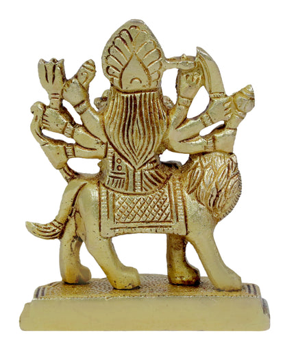 Brassaura™ Brass Work Durga Sherawali Sitting on Lion Murti for Home and Decor Pooja Room Temple Durga Devi for Diwali Navratri Mandir Gift Item Weight 0.31 Kg Height 13 cm