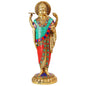 Brassaura™ Brass Dhanavantari Idol Gem Stone Work The Physician of Gods Dhanvantri Decorative Murti Statue Showpiece for Gift Dhanwantri Statue 12 cm Weight 2.50 Kg