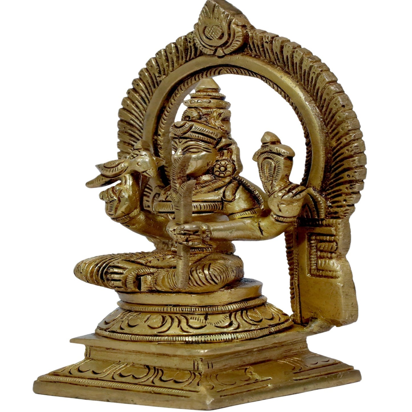 Brassaura™ Brass Ganna Devi Idol for Home and Decor The Physician of Gods Decorative Murti Statue Showpiece for Gift Items Height 20 cm Weight 1.06