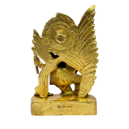 Brassaura™ Brass Small Ganesha Statue for Home and Decor Brass Ganesh Murti for Pooja Room Ganpati Idol for Home Entrace Decor Good Luck Vastu Decoration Weight 1.9 Kg Height 20 cm