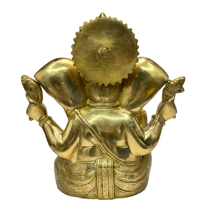 Brass Ganesha Statue For Home Decor Weight 5.24 Kg And Height 25 Cm
