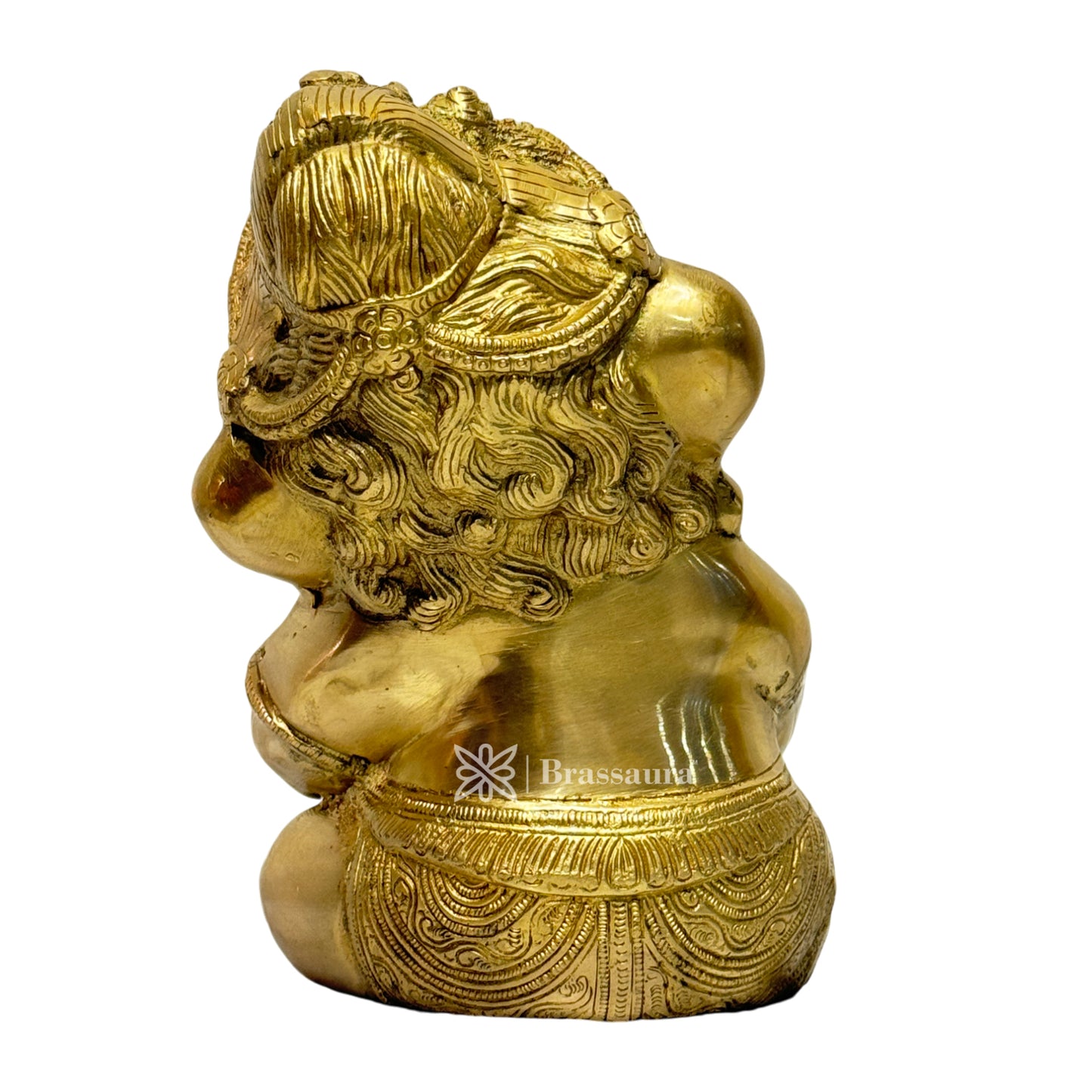 Brassaura™ Brass Golden Ganesha Statue for Home and Decor Brass Ganesh Murti for Pooja Room Ganpati Idol for Home Entrace Decor Good Luck Vastu Decoration Weight 5 Kg Height 30 cm