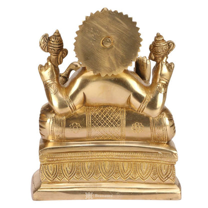 Brassaura™ Brass Golden Ganesha Murti – Height 8.66 inches | Weight 2.9 kgs