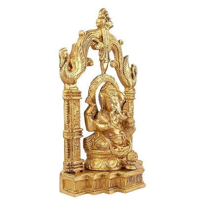 Brassaura™ Brass Ganesha Murti – Height 10.63 inches & Weight 2.5 kgs | Traditional Ganpati Murti for Home & Pooja Room