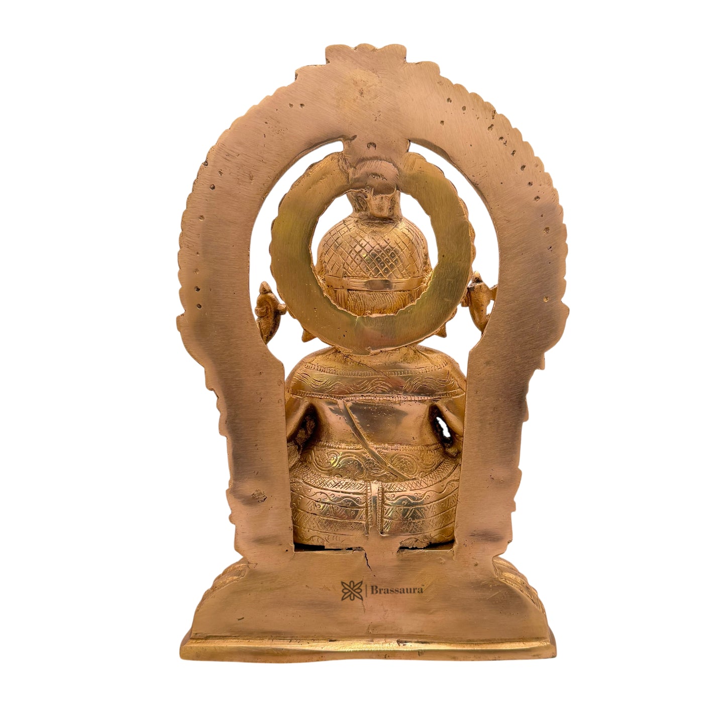 Brassaura™ Brass Ganesha Sitting on Singhasan – Height 12.99 inches | Weight 5.3 kgs