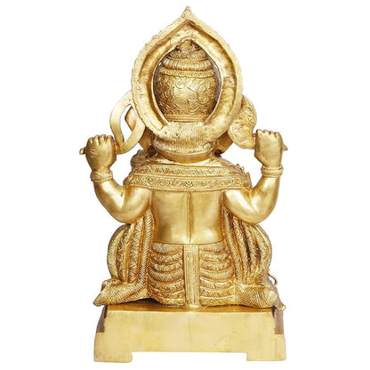 Brassaura™ Brass Ganesha Murti for Home and Decor Brass Ganesh Bhagwan Statue for Pooja Room Ganesha Idols for Home Entrace Decor Good Luck Vastu Decoration Weight 17 Kg Height 21 cm